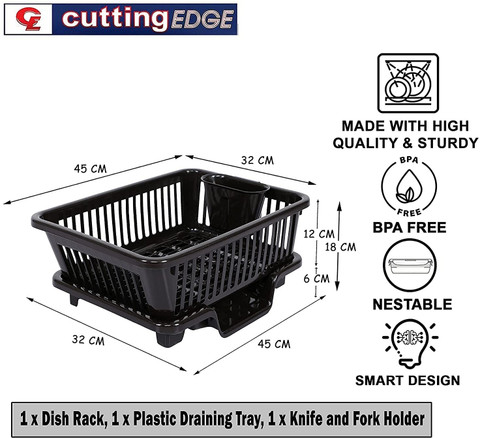 Cutting EDGE Dish Drainer Kitchen Rack Plastic Plastic Dish Rack