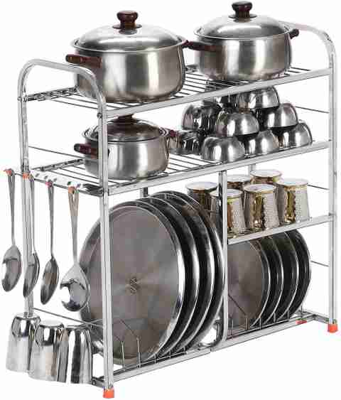キッチン収納・ラック Indian kitchen rack m IRONTECH Utensil Kitchen Rack Steel Stainless Steel 24 x 24 Inch