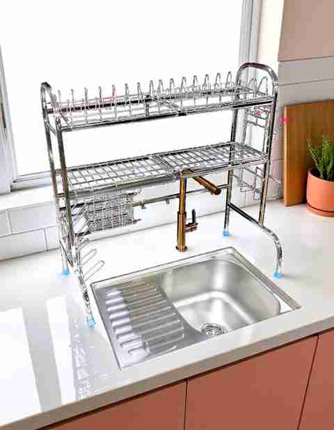 Amol Utensil Kitchen Rack Steel Premium Stainless Steel Sink