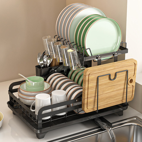 Hello Home Dish Drainer Kitchen Rack Steel Dish Rack_Black Price