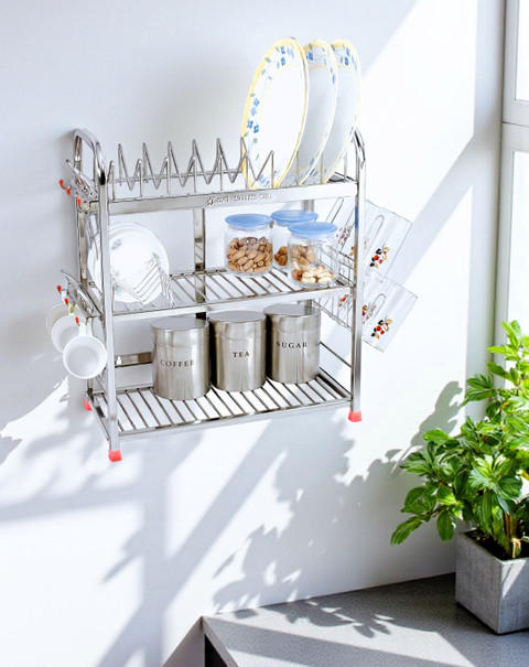 Amol Utensil Kitchen Rack Steel Premium Stainless Steel Dish