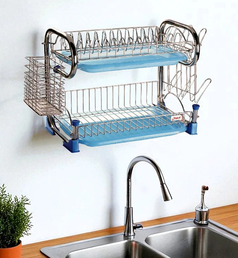 Amol Dish Drainer Kitchen Rack Steel Premium Stainless Steel