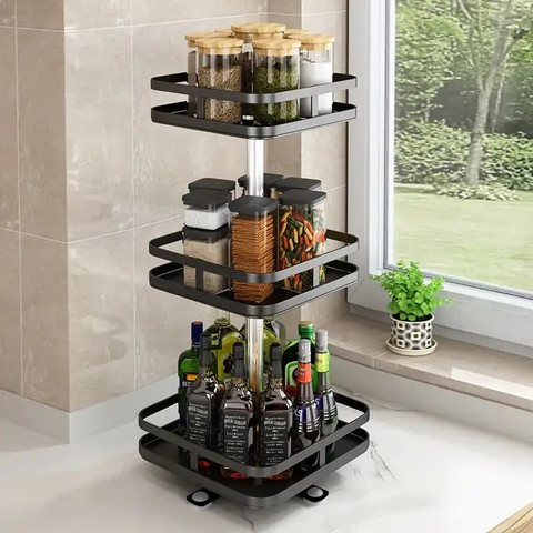 Vozica Containers Kitchen Rack Iron 360 Degree Multi-functional