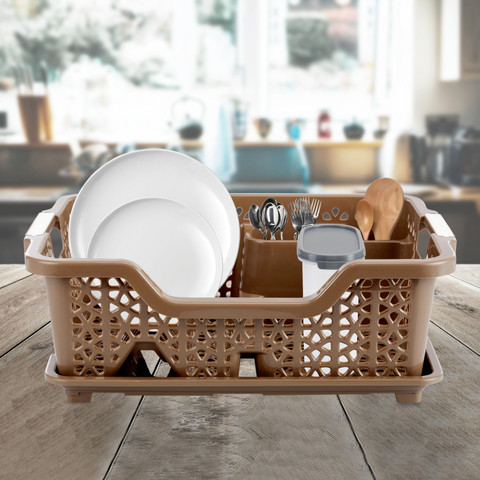 KOLORR Dish Drainer Kitchen Rack Plastic Florina Jumbo Dish Rack