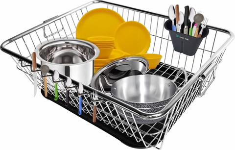 SMART SLIDE Dish Drainer Kitchen Rack Steel Stainless Steel Dish - Main Image