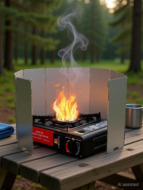 Gr～stoveと3W Windscreen Lowのセット Zibuyu Lightweight Foldable Aluminum Alloy Camping Stove