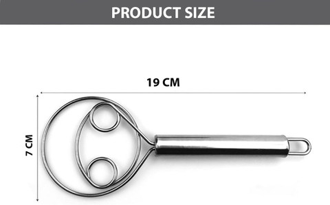 RBGIIT Stainless Steel Dutch Whisk, Dough Hand Blender for Egg