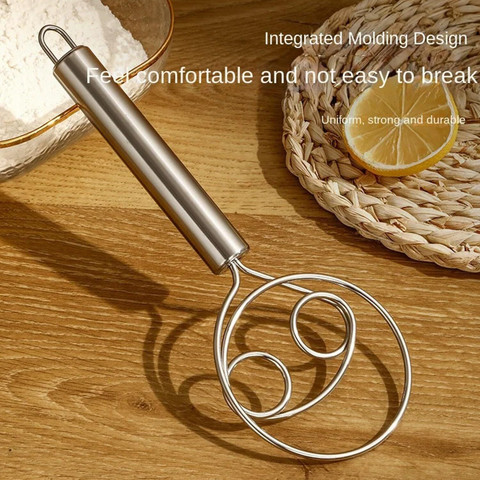 RBGIIT Manual Bread Whisk Non-Slip Dough Mixer Hand Tool for Bread, Batter  Pastry K01 Stainless Steel Spiral Whisk