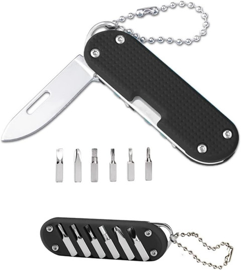 VYAKAT 6-in-1 Tool Keychain – Magnetic Screwdriver with Foldable