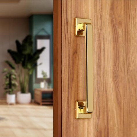 LAPO Cool Main Door Pull Handle /Home Decor/ Door Pull Handle /Door  Hardware/Zinc Alloy(8 inches, Pack of 1,Gold PVD Finish) Zinc Door Handle