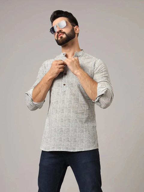 JAPER KURTI Men Self Design Straight Kurta