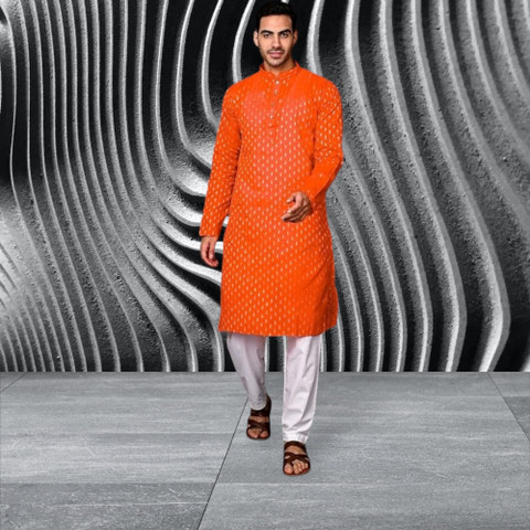 Das Saree Men Embroidered Straight Kurta