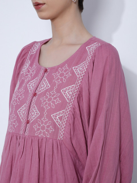 LIMEROAD Women Floral Print A-line Kurta Buy LIMEROAD Women