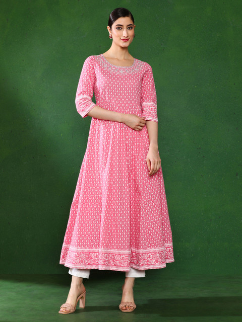 Jaipur Kurti Women Printed Anarkali Kurta Buy Jaipur Kurti Women