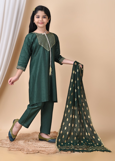 barkatdesigningplanet Girls Festive Party, Wedding, Casual Kurta, Pyjama  Dupatta Set