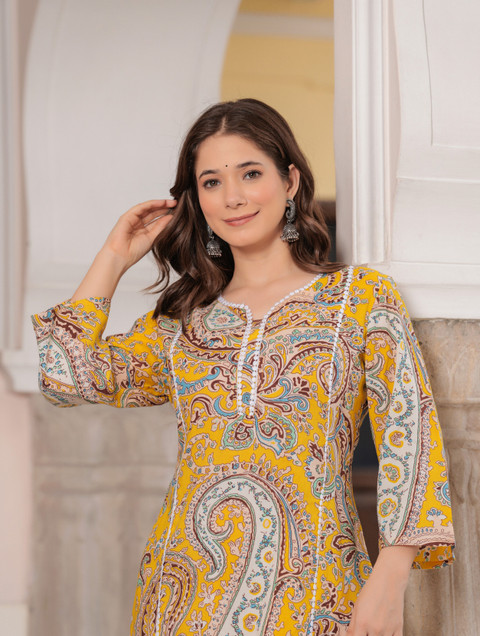Hisham Women Floral Print Pakistani Kurta Buy Hisham Women