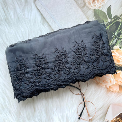 uniquemart Black Cotton Lace Border, Net Lace Border, Black