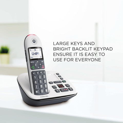 MOTOROLA CD5011+ Cordless Phone with Answering Machine Call Block