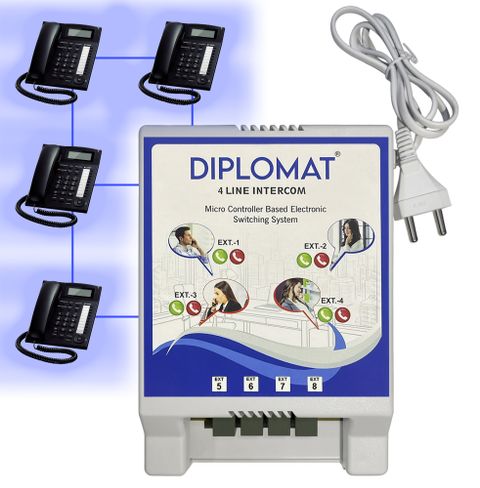 ELOVE Diplomat 4 Line Intercom System - Lift and Talk EPABX 4 Line ...