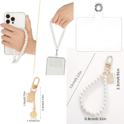 Bwogue Mobile Phone Chain Beads with 1Pc Back Patch Phone Pendant Lanyard