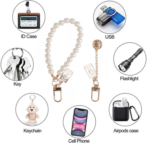 Kickzu Universal mobile phone chain, pearl charms for mobile phone pendant  Phone Charm