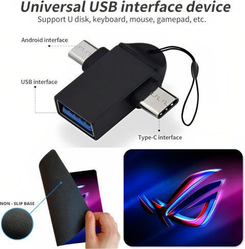 Henture Prodot Keyboard, Mouse and usb Hub mouse pad and otg cable Combo  Set Combo Set