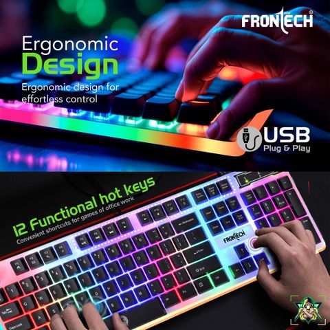 Frontech Neo Ranger 3-in-1 Gaming Combo âRGB LED Keyboard, 1200 DPI Mouse & Mouse Pad Combo Set (Multicolor) - Image 8