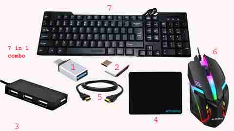 RSG 7-in-1 Combo: Keyboard, Mouse, Mousepad, USB Hub, HDMI, Type-C, - Image 5
