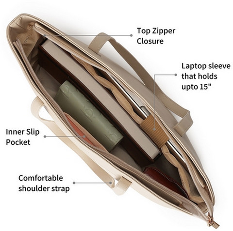 Fastrack 15 inch inch Laptop Tote Bag Beige Price in India