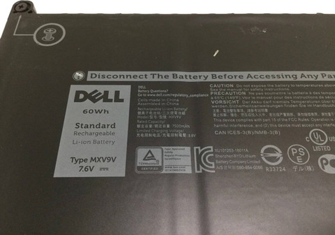 DELL MXV9V 60Wh 4 Cell Battery for Latitude 5300 5310 7300 7400