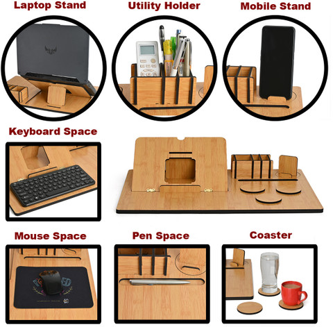 GIFT KYA DE Lap Desks All-in-1 Table Top for Laptop With Mouse Pad