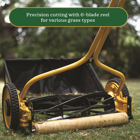 UGAOO Push Manual with Grass Catcher Manual Push Lawn Mower