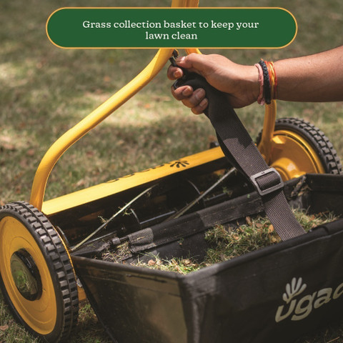 UGAOO Push Manual with Grass Catcher Manual Push Lawn Mower