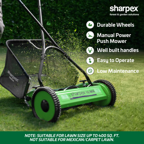 Sharpex Grass Catcher Classic Reel Lawn Mower 16''Reel, 5-Position
