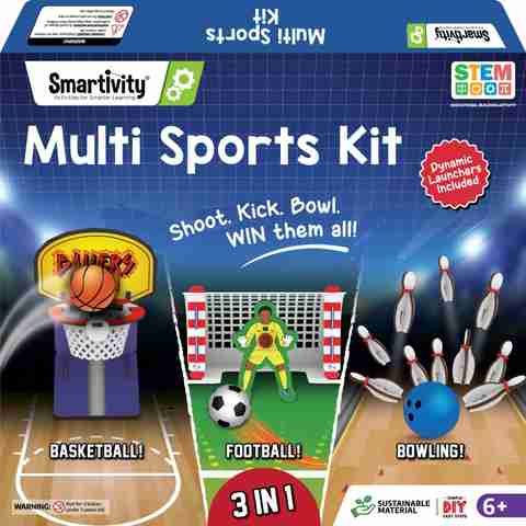 Smartivity 3in1 Multi Sports Kit for Kids Age 6-7-8-9-10-11-12 13