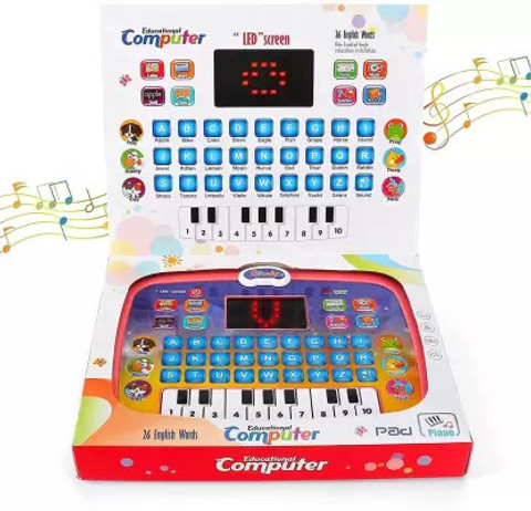 Graphene Educational Learning Kids Laptop Computer Plus Piano with led  Screen Music Toy