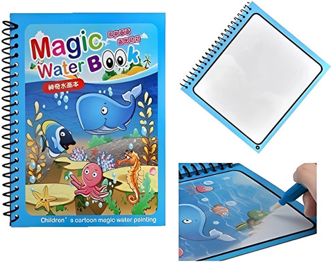 ETHERIUM Magic Water Quick Dry Book Water Coloring Book  Doodle with Magic Pen Painting Board for Children Education Drawing Pad  Magic