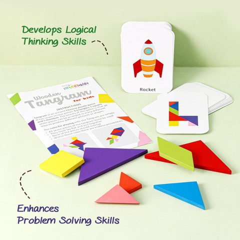 FIRSTCRY INTELLISKILLS Wooden Tangram Puzzle 36 Pcs Price in