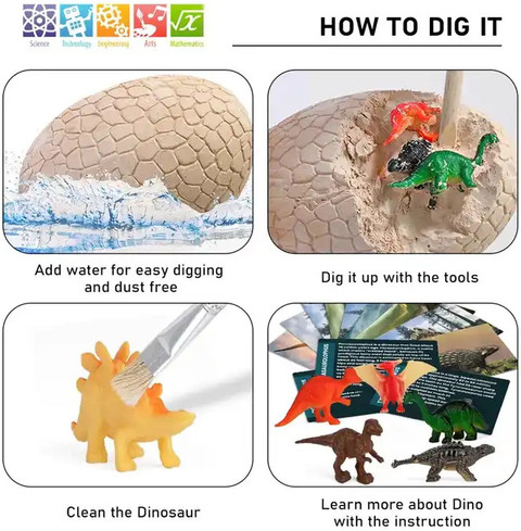 Zyamalox Dino Egg Dig Kit Educational Activities for Kids Egg
