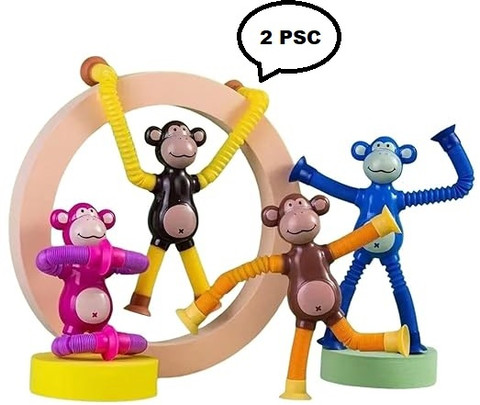 CountryLink Telescopic Suction Cup Monkey Toy With LED light Funny