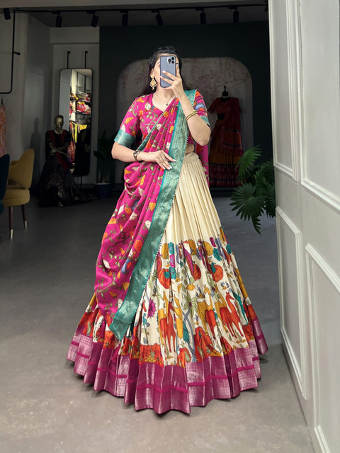 LADY SHOPI Embroidered, Printed Semi Stitched Lehenga Choli Buy