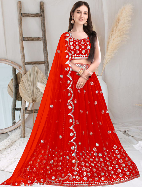 F Plus fashion Embroidered Semi Stitched Lehenga Choli