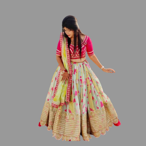 KAPANKU Self Design Semi Stitched Lehenga Choli Buy KAPANKU Self