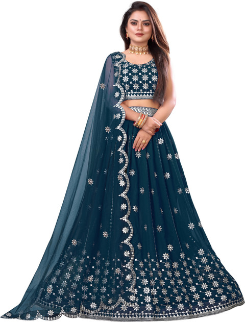 credebs Embroidered Semi Stitched Lehenga Choli