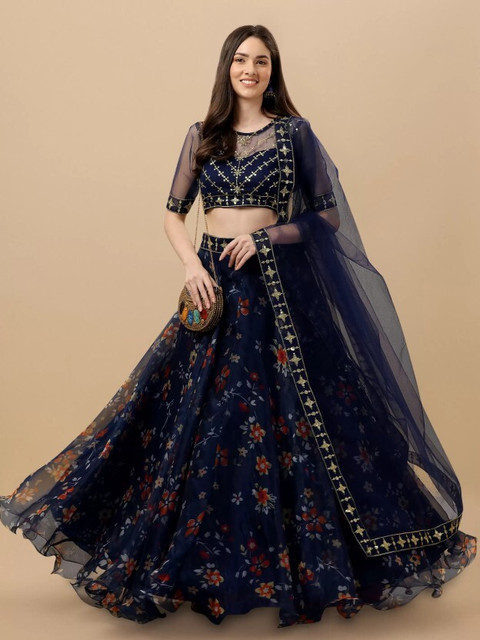 Bharat Origin Printed Semi Stitched Lehenga Choli