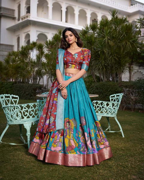 NTraditions Printed Semi Stitched Lehenga Choli Buy NTraditions