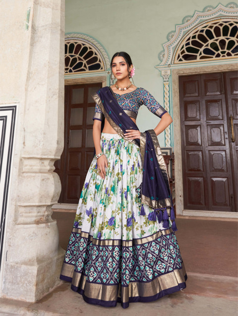 Aika Printed Semi Stitched Lehenga Choli Buy Aika Printed Semi