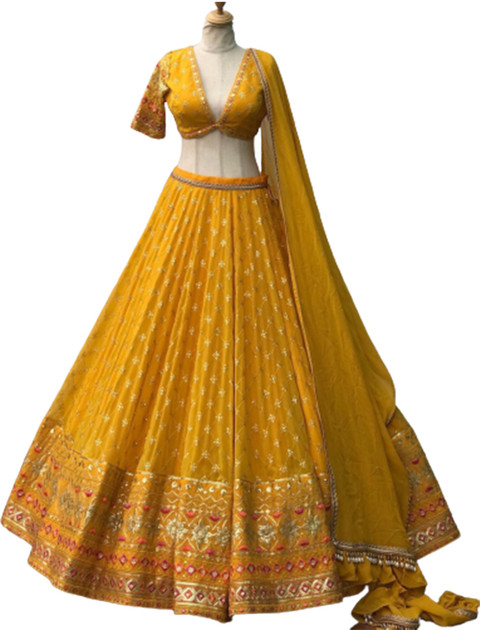 SHAFNUFAB Embroidered Semi Stitched Lehenga Choli Buy SHAFNUFAB
