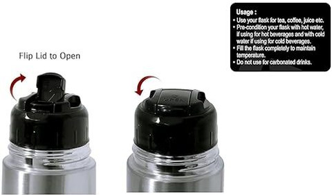 MILTON Cap Only Lid For Miton Thermosteel Flask Push Lid Flask 1000 Ml  750 inch Lid, Pack of