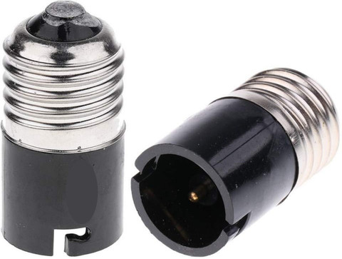 4-Pack B22 To E27 Socket Adapters - Convert Bayonet Light Fittings To Screw Bulb, Includes On/Off Switch
